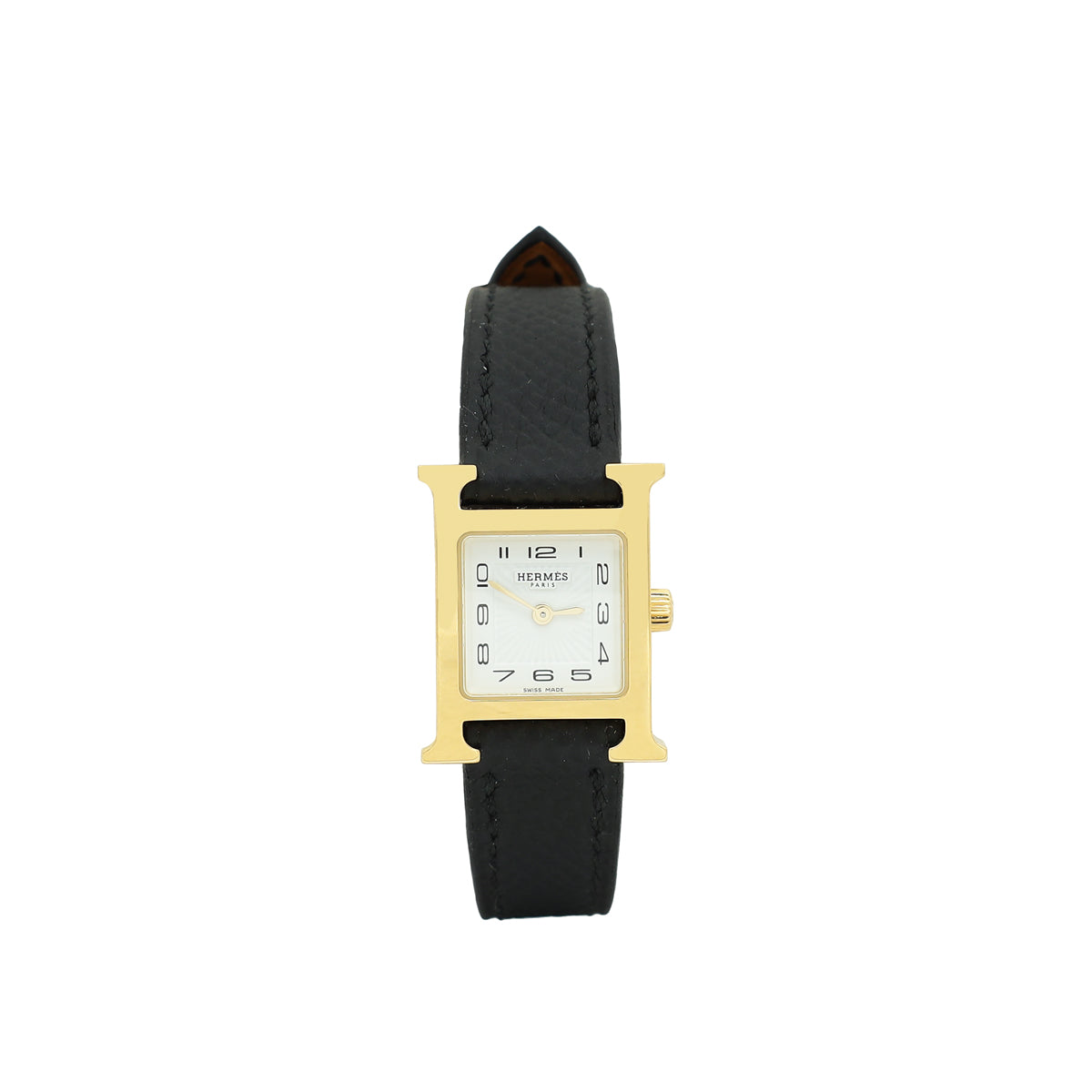 Hermes 18K Yellow Gold Steel Heure H Mini Model 17mm Watch
