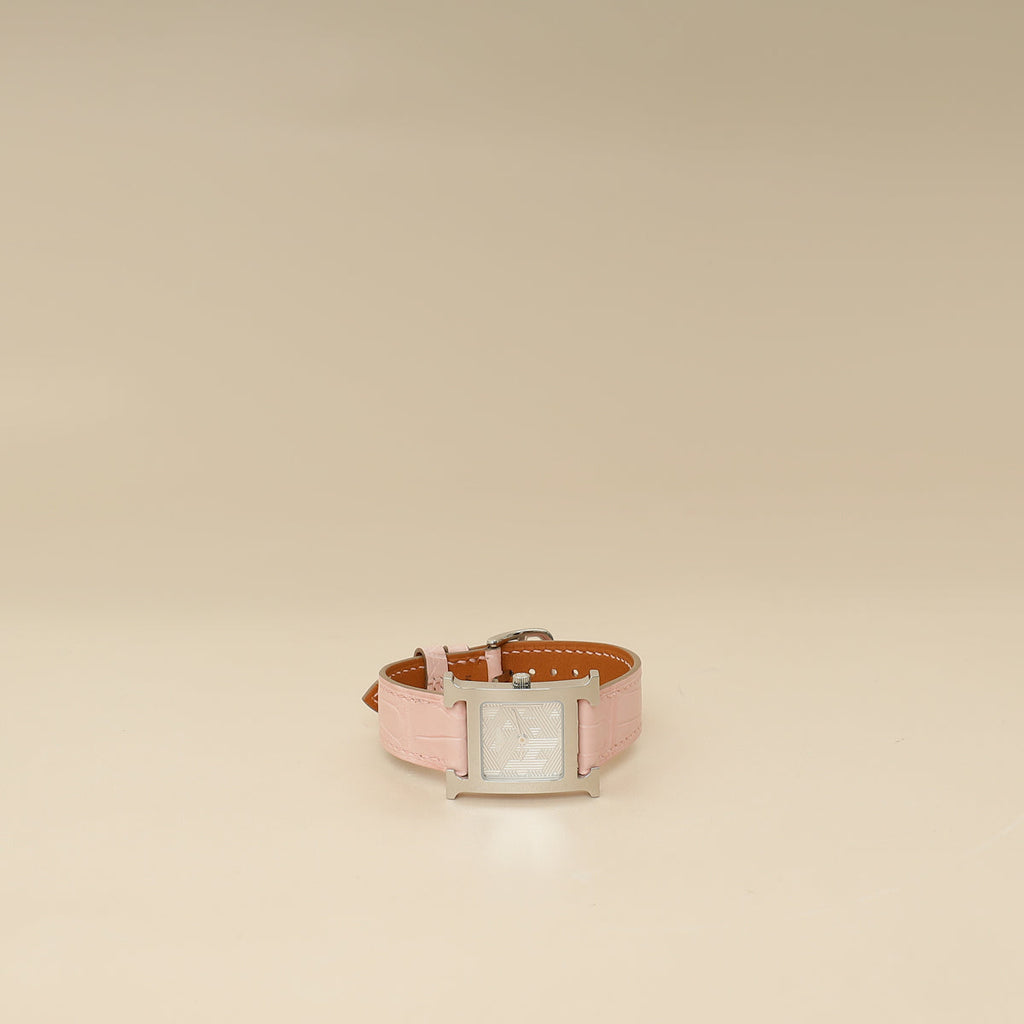 Hermes Stainless Steel Heure H 21mm Small Model Quartz Watch