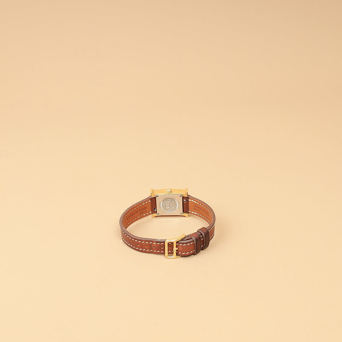 Hermes Yellow Gold Plated Heure H Mini Model 21mm Quartz Watch