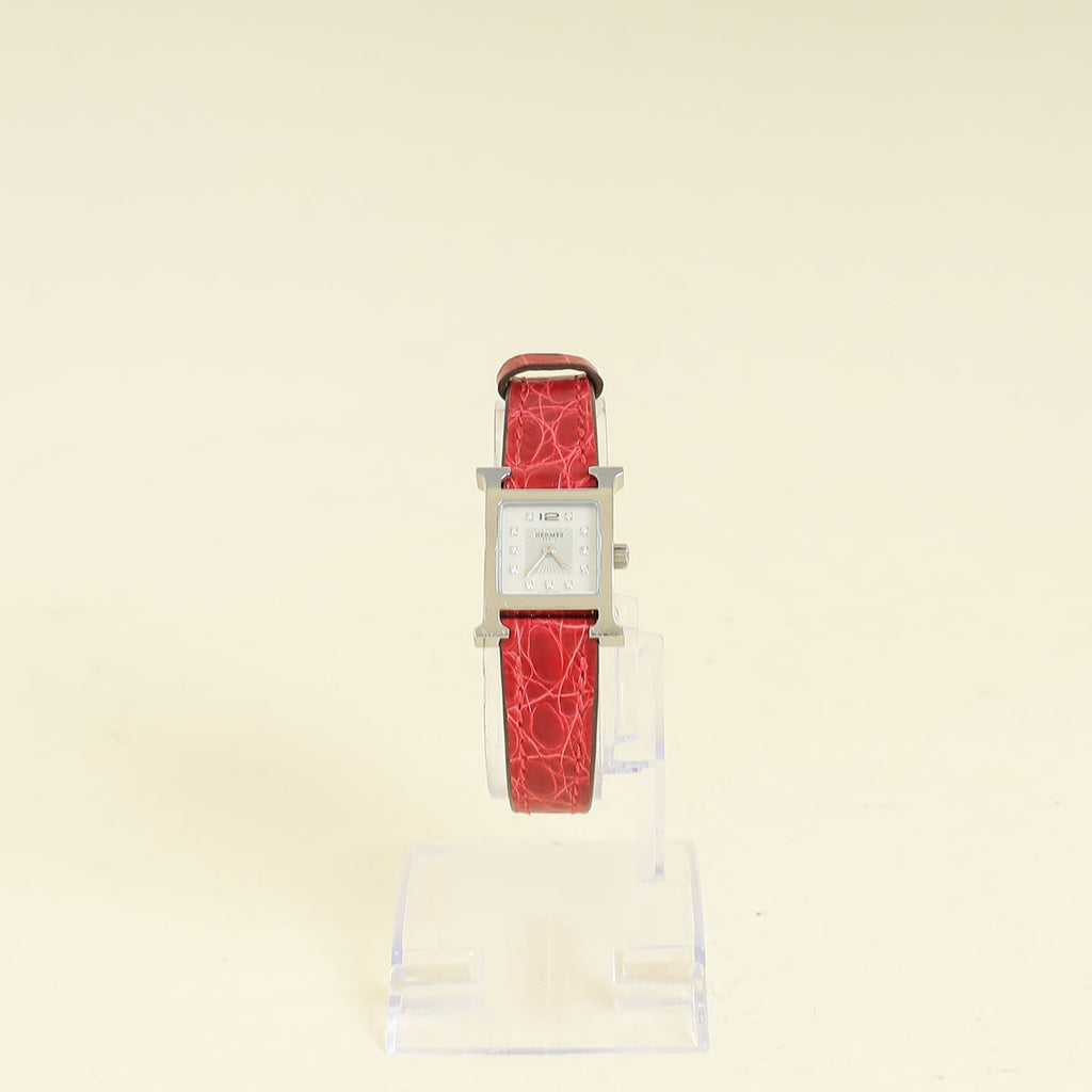 Hermes Stainless Steel Heure H 17mm Quartz Movement Watch
