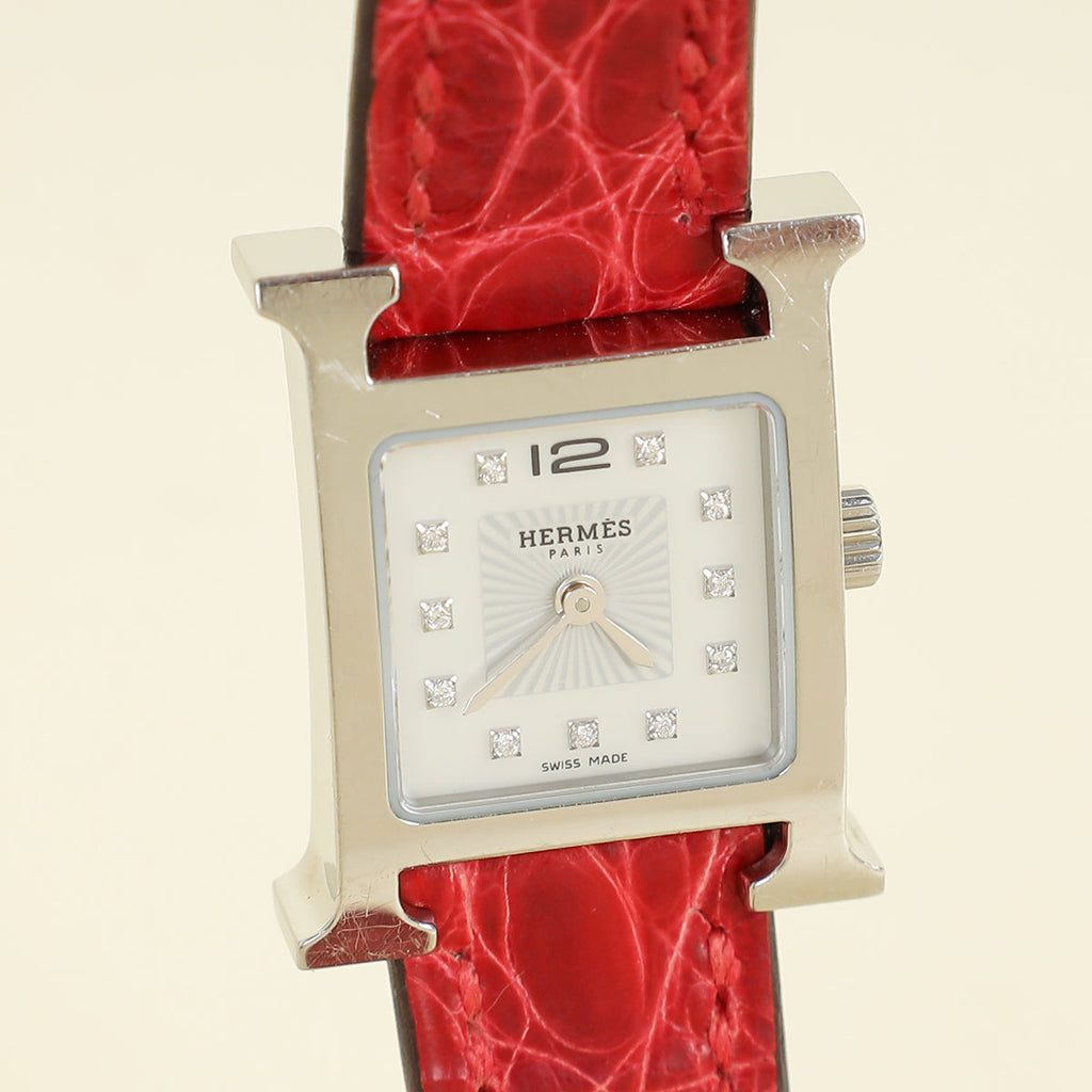 Hermes Stainless Steel Heure H 17mm Quartz Movement Watch