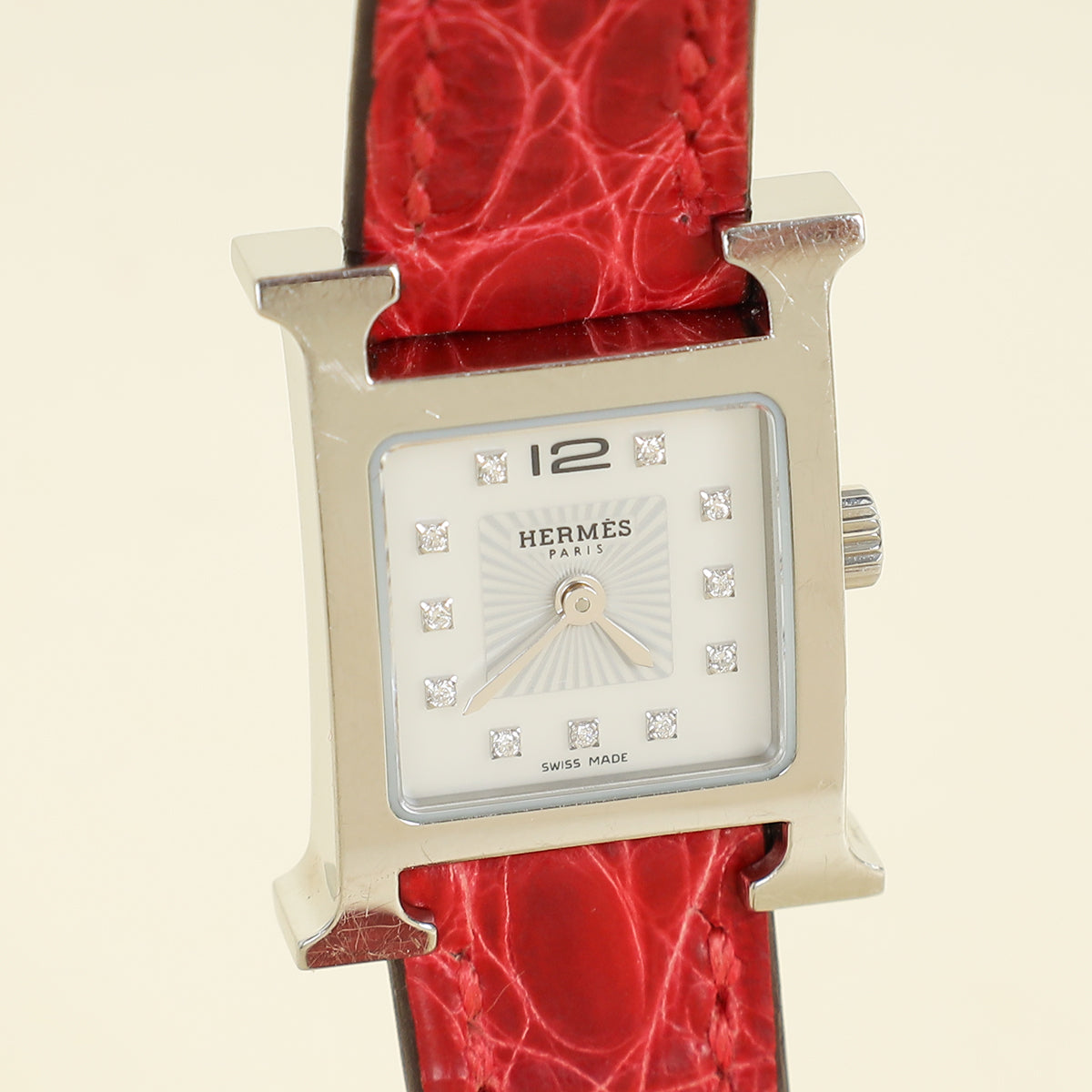 Hermes Stainless Steel Heure H 17mm Quartz Movement Watch