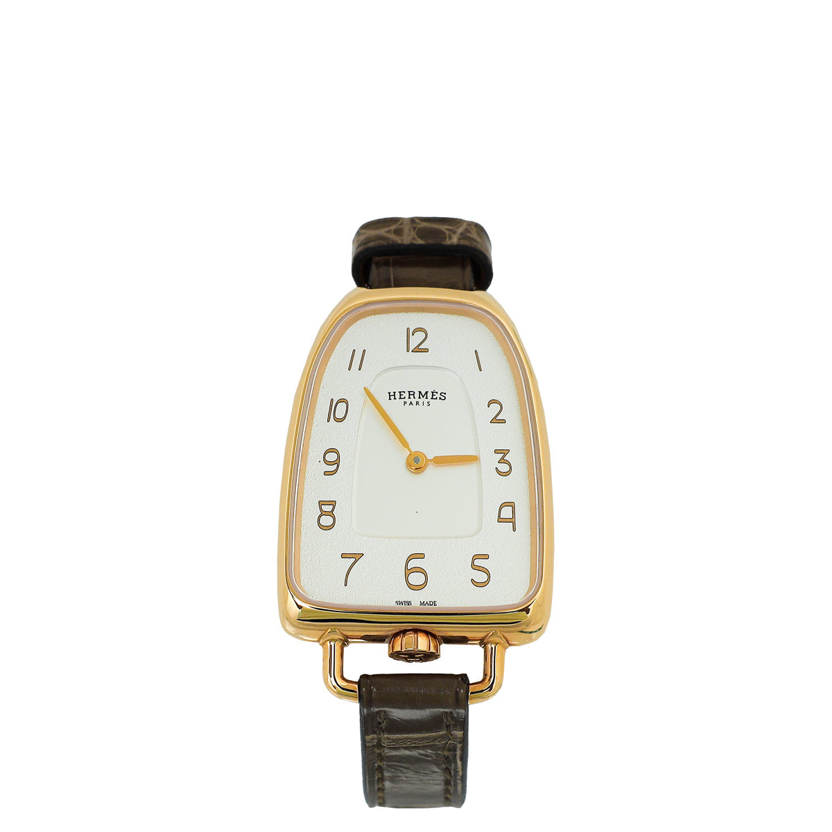Hermes 18K Rose Case Alligator Galop d'Hermes 26mm Watch