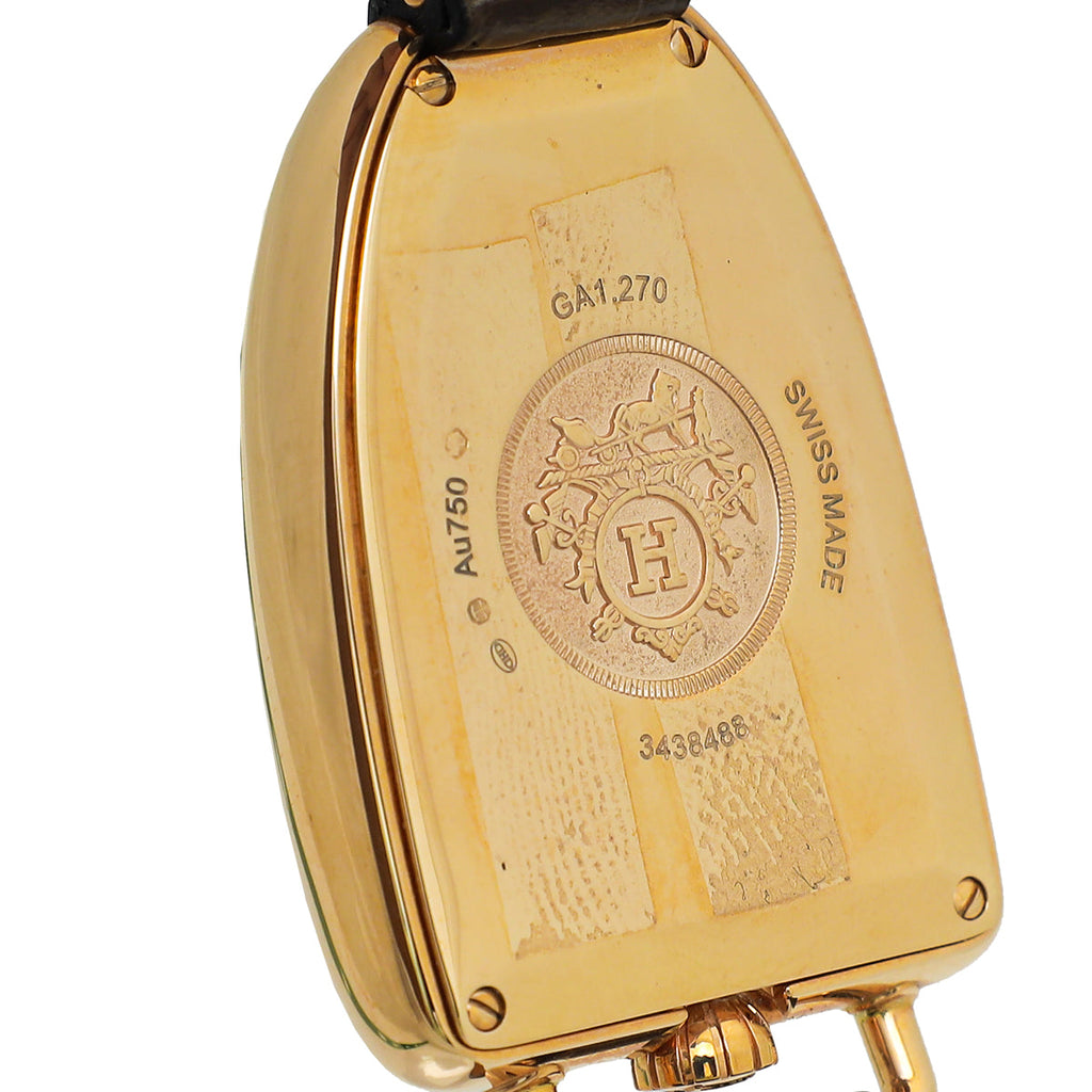 Hermes 18K Rose Case Alligator Galop d'Hermes 26mm Watch