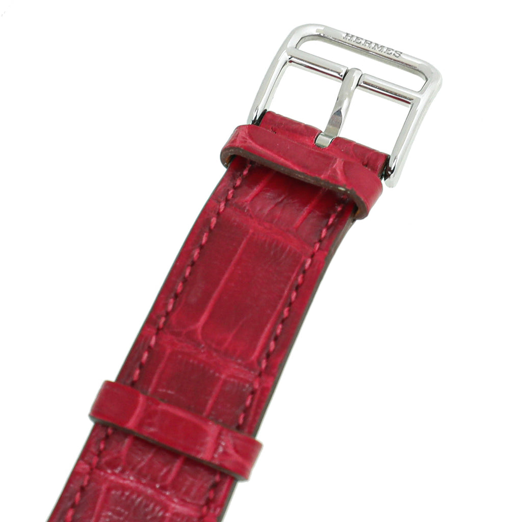 Hermes Steel MOP Diamond Heure H Quartz 25mm Small Watch