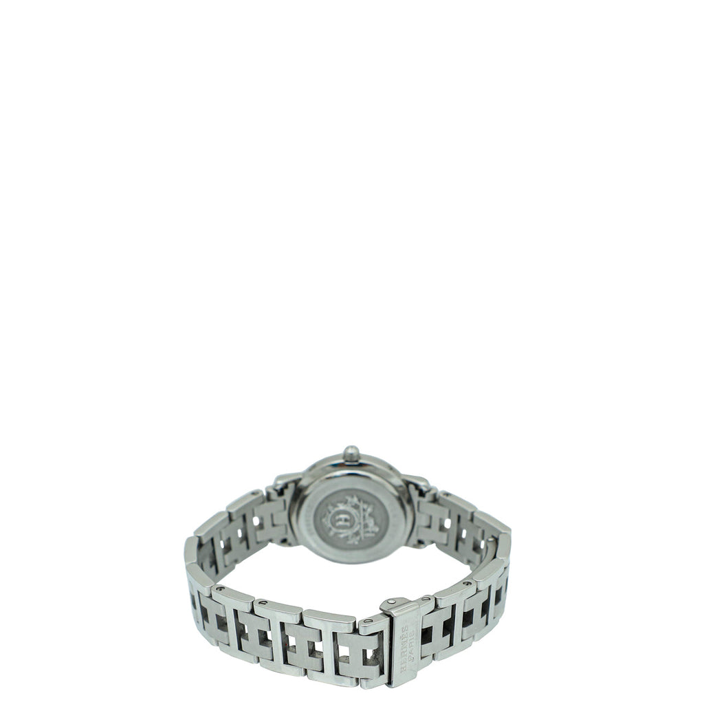 Hermes Stainless Steel Clipper 24mm Quartz Watch