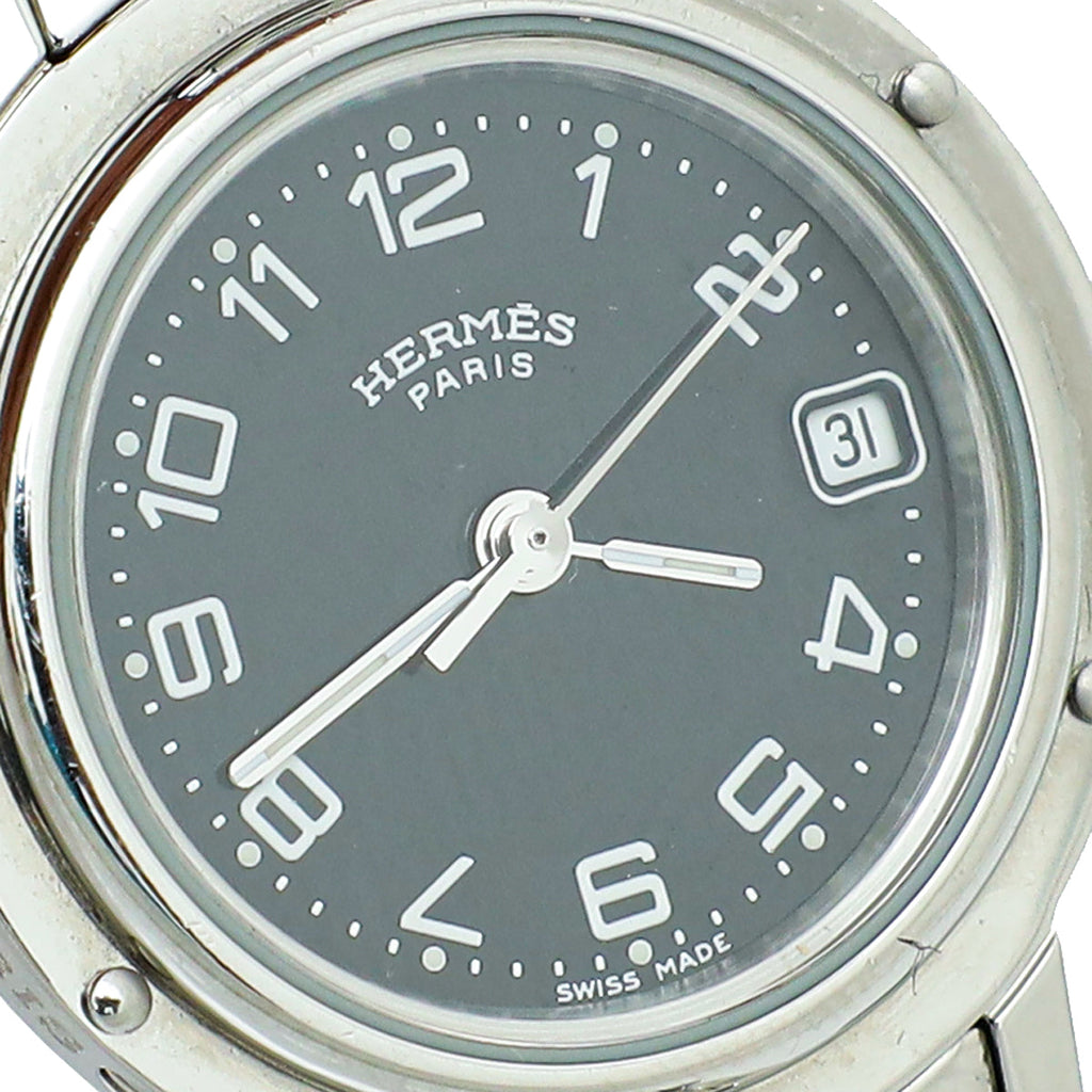 Hermes Stainless Steel Clipper 24mm Quartz Watch