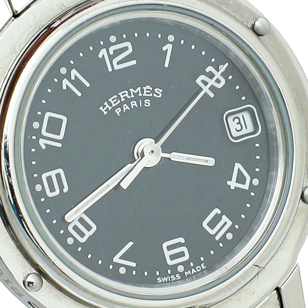 Hermes Stainless Steel Clipper 24mm Quartz Watch