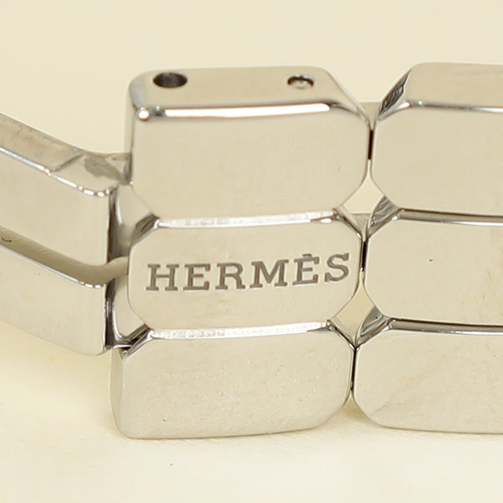 Hermes Stainless Steel Diamond Kelly Quartz 16mm Watch Mini Model