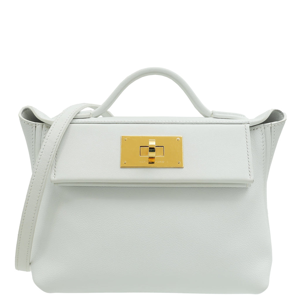 Hermes New White 24/24 21  Mini Evercolor, Swift Leather Bag