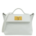 Hermes New White 24/24 21  Mini Evercolor, Swift Leather Bag