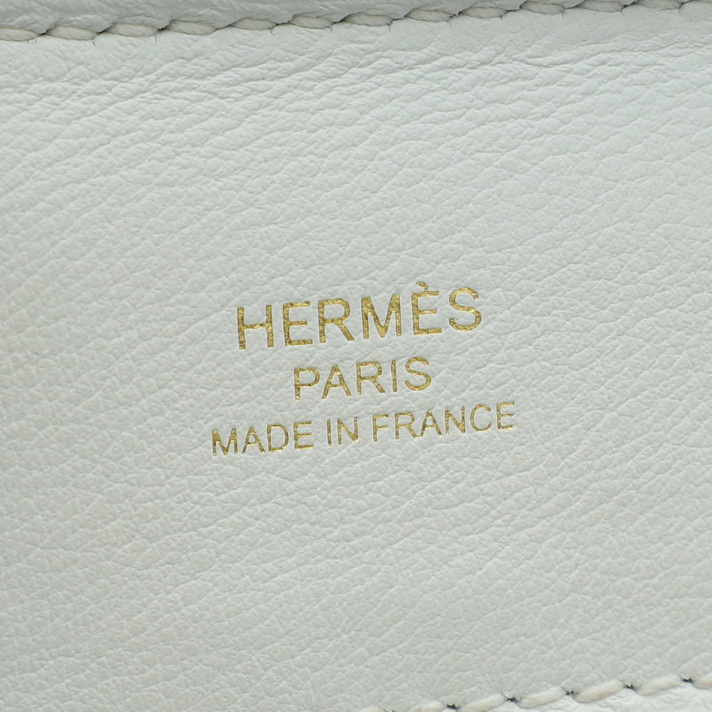 Hermes New White 24/24 21  Mini Evercolor, Swift Leather Bag