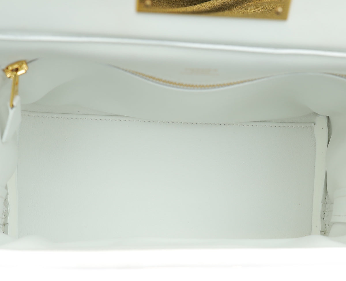 Hermes New White 24/24 21  Mini Evercolor, Swift Leather Bag