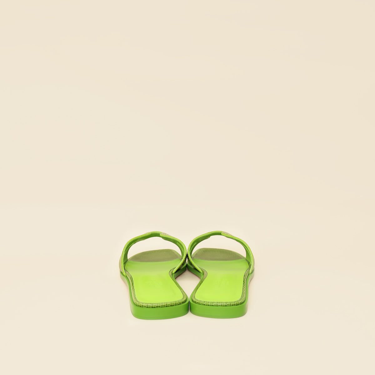 Hermes Vert Absinthe Lizard Oran Sandals 39