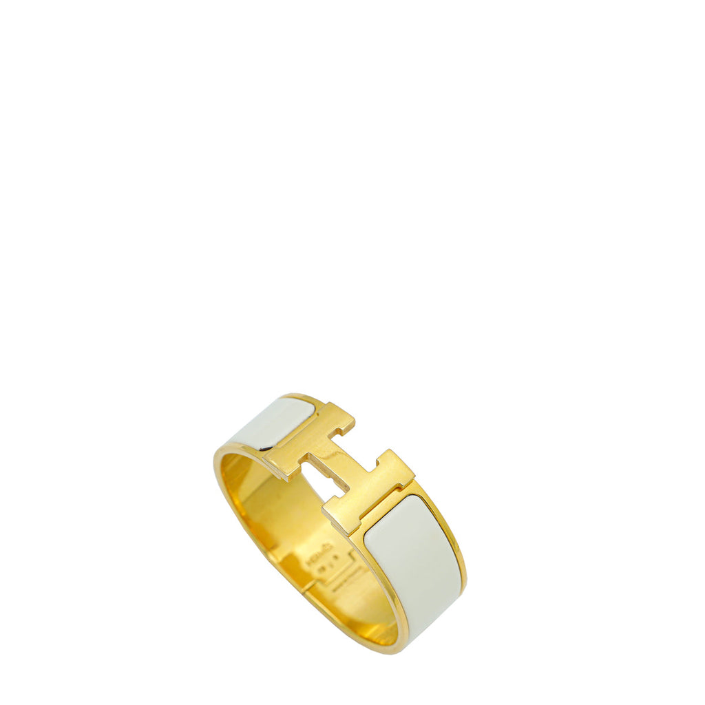 Hermes Blanc Clic Clac Bracelet