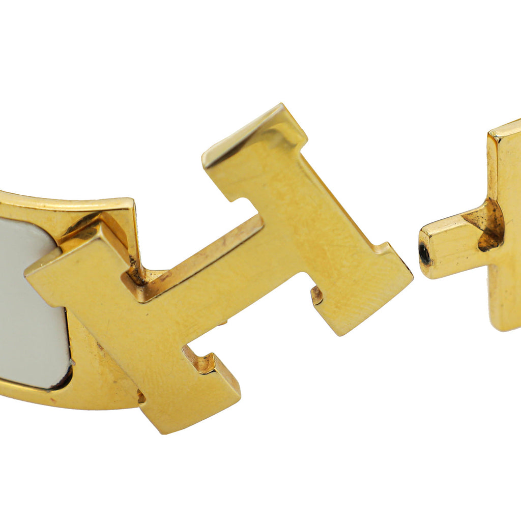 Hermes Blanc Clic Clac Bracelet