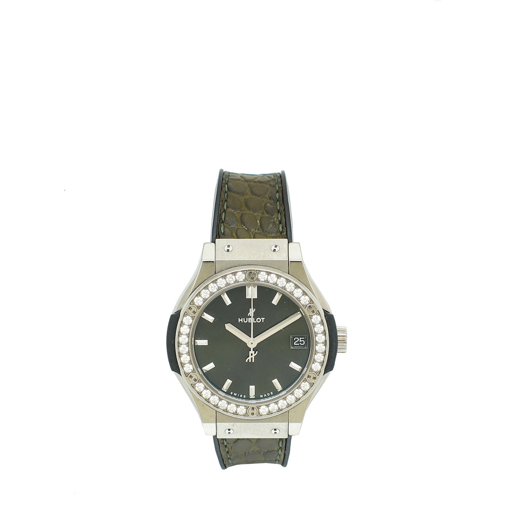 Hublot Titanium Classic Fusion Diamond 33mm Quartz Watch