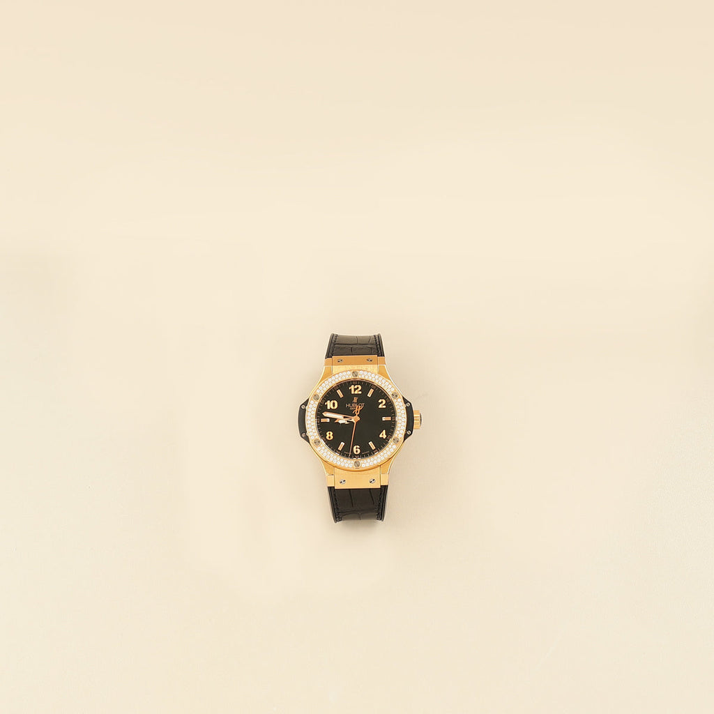 Hublot 18K Rose Gold Diamond Big Bang Quartz 38mm Watch