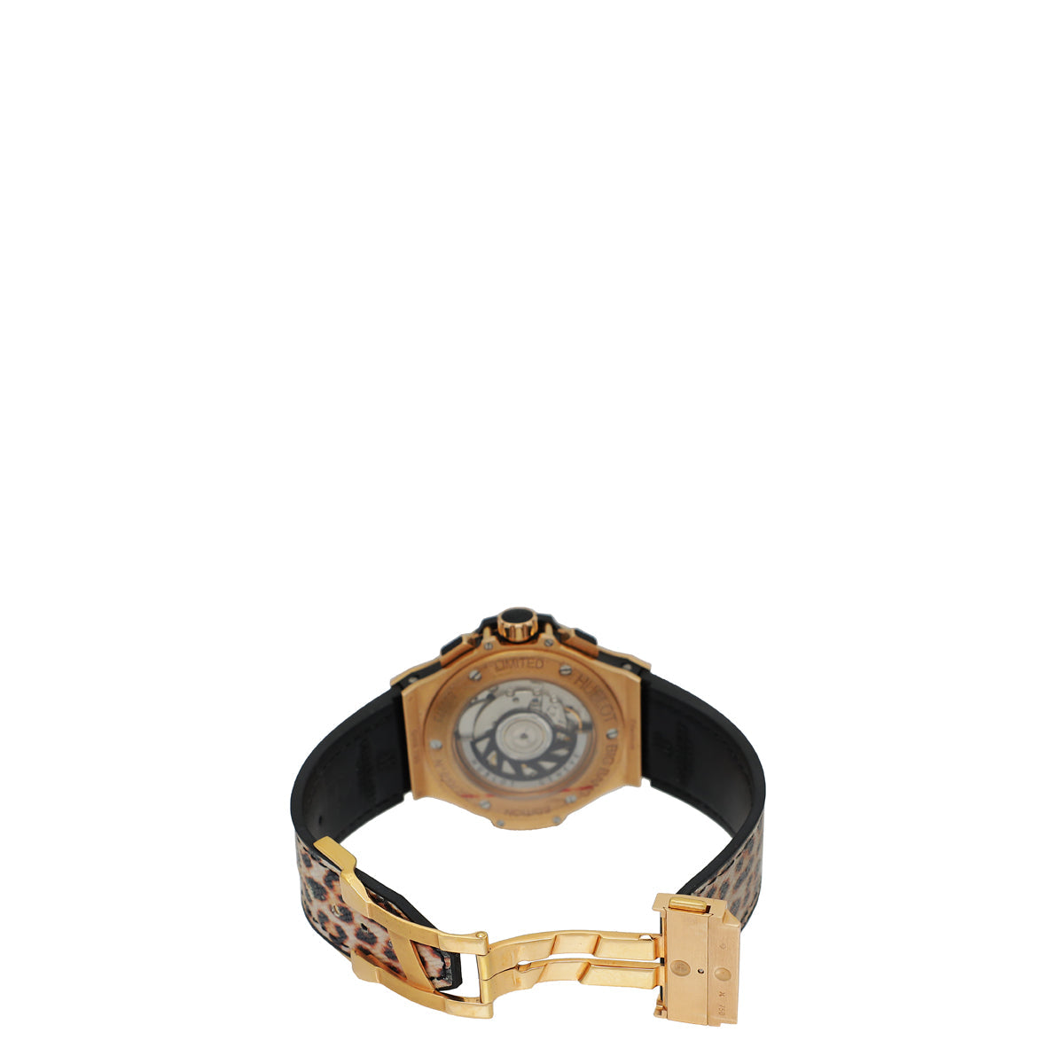 Hublot 18K Rose Gold Leopard Bang Chronograph Automatic Diamond 44mm Watch