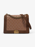 Chanel Boy  Brown  Suede Large