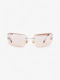 Chanel CC Rectangular Sunglasses Brown / Silver Acetate 120mm