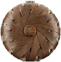 Chanel “Havana By Night” Round Woven Wood and Tweed Minaudière