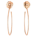 Chanel Diamond Extrait de Camélia 18K Rose Gold Hoop Earrings