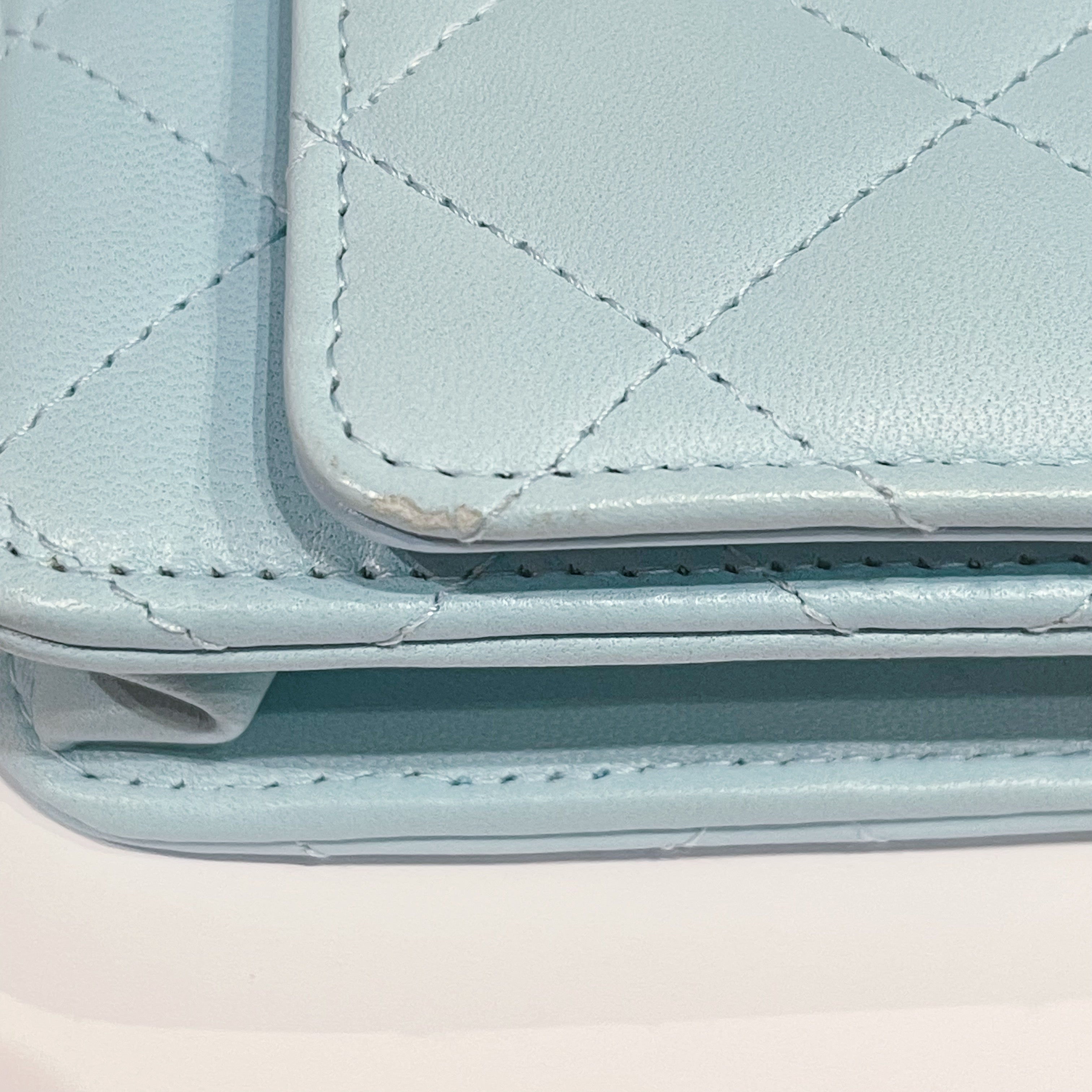 Chanel Classic Wallet On Chain Lambskin Light Blue