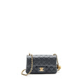 Chanel 23K pearl crush mini rectangular flap bag lambskin dark grey