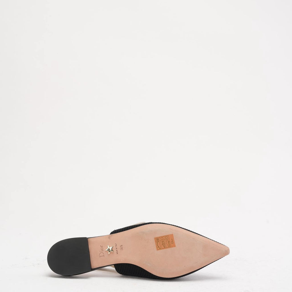 Christian Dior Ribbon Black Fabric J'adior Slingback Size 38.5