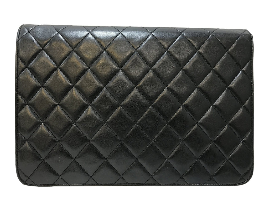 CHANEL Lamb Skin Matelasse 25 Chain Black Shoulder Bag