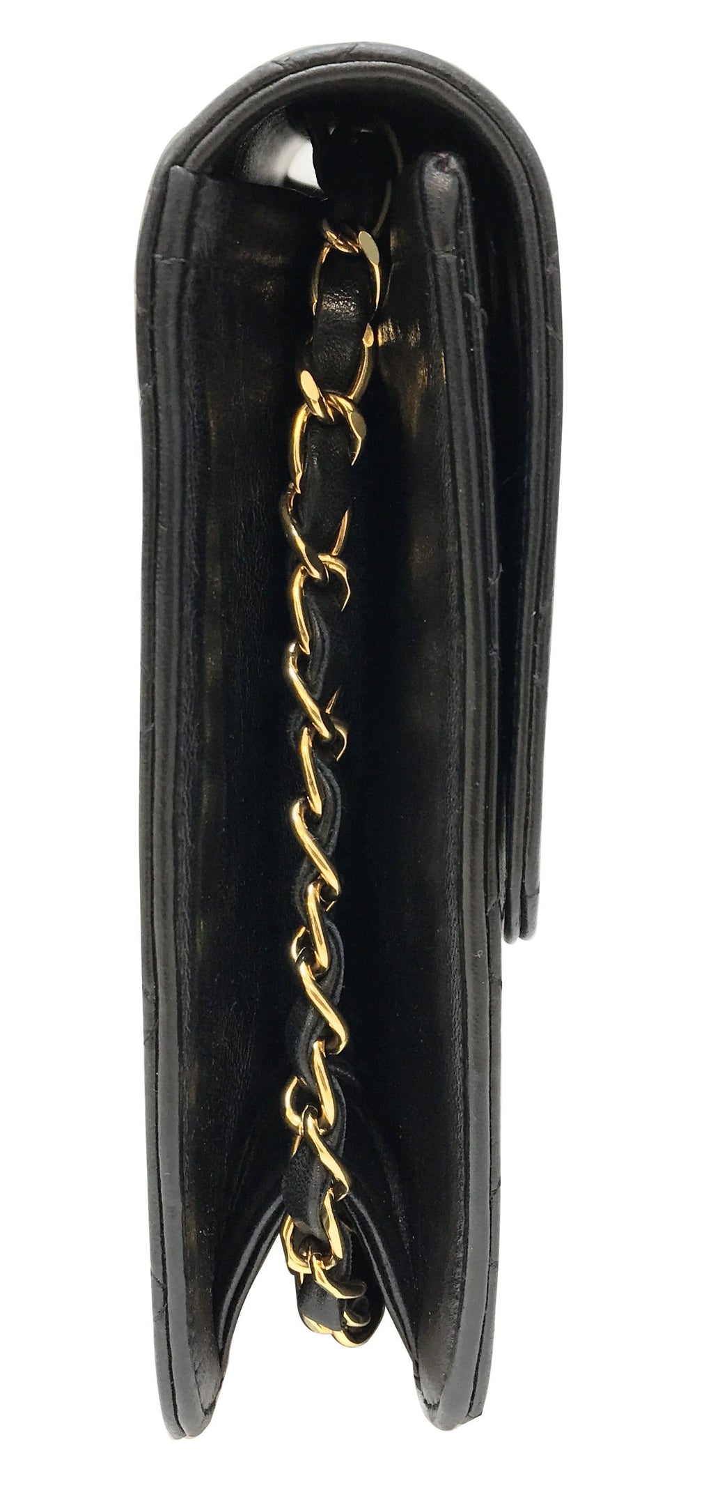 CHANEL Lamb Skin Matelasse 25 Chain Black Shoulder Bag