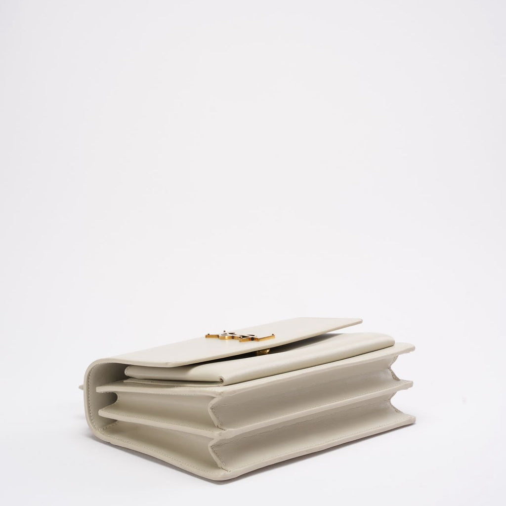 Saint Laurent White Calfskin Medium Monogram Sunset 2021