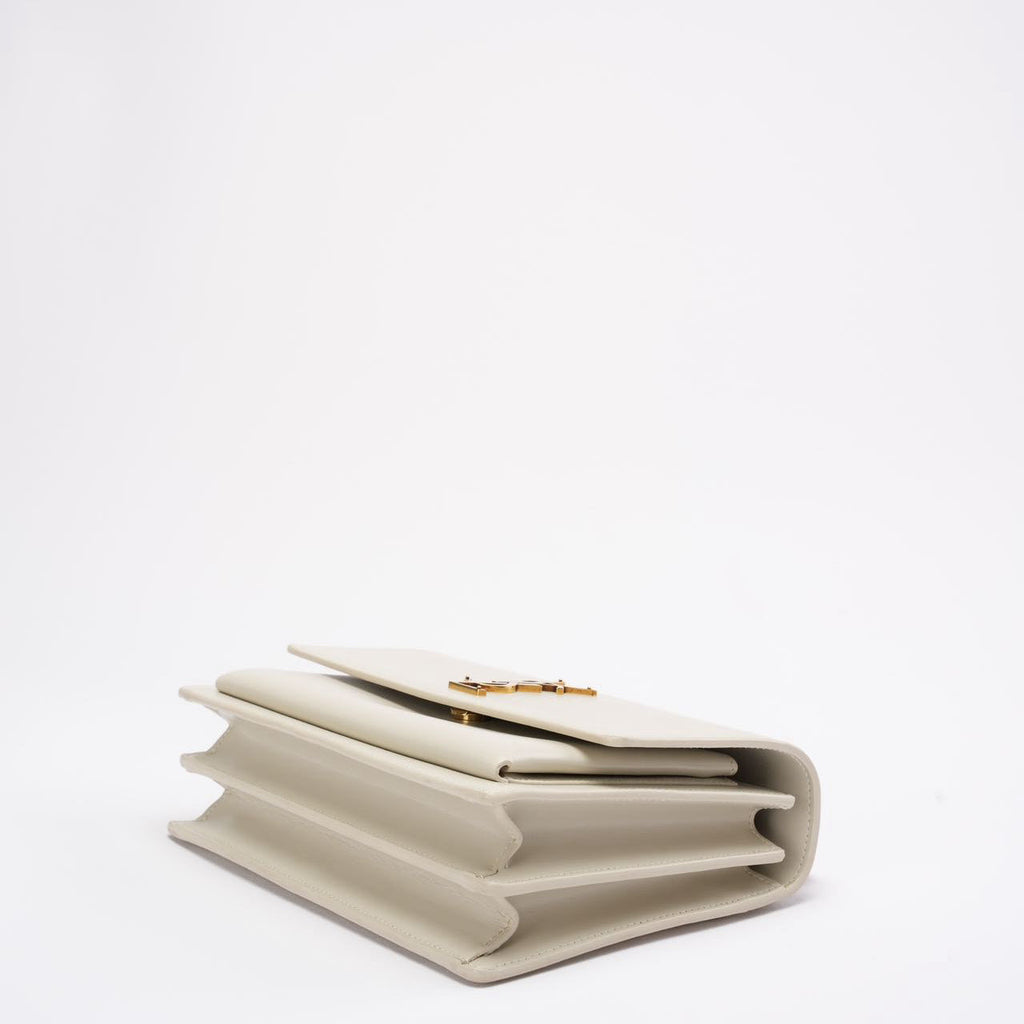 Saint Laurent White Calfskin Medium Monogram Sunset 2021