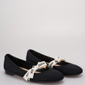 Christian Dior Mary Jane Ballet Flats with Bow Accents In Black EU 38.5