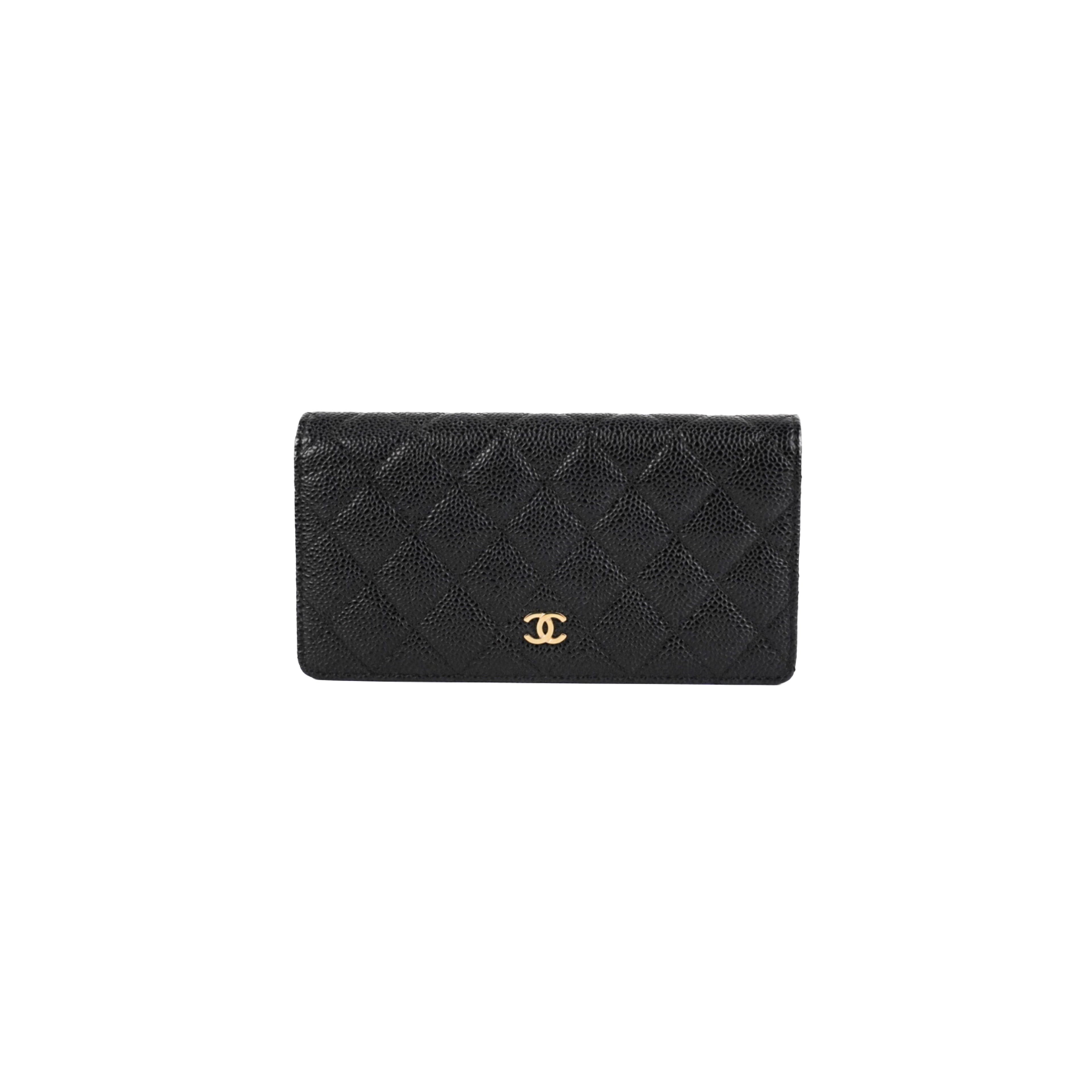 Chanel Long Wallet Caviar Black
