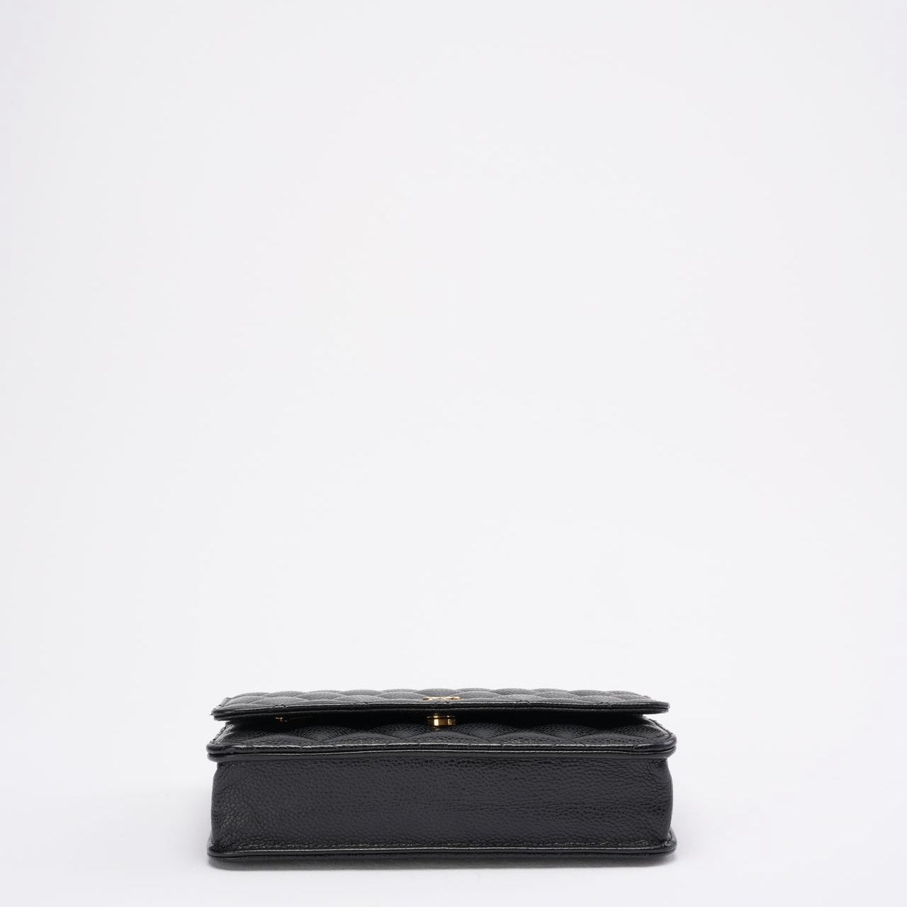 Chanel Black Quilted Caviar Leather Classic Wallet on Chain 2021