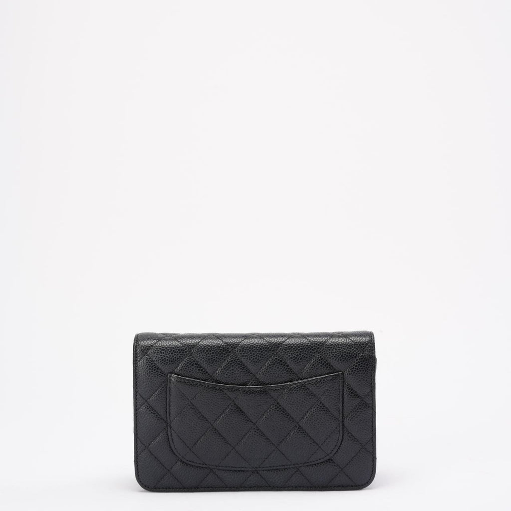 Chanel Black Caviar Leather Wallet on Chain(WOC) 2020
