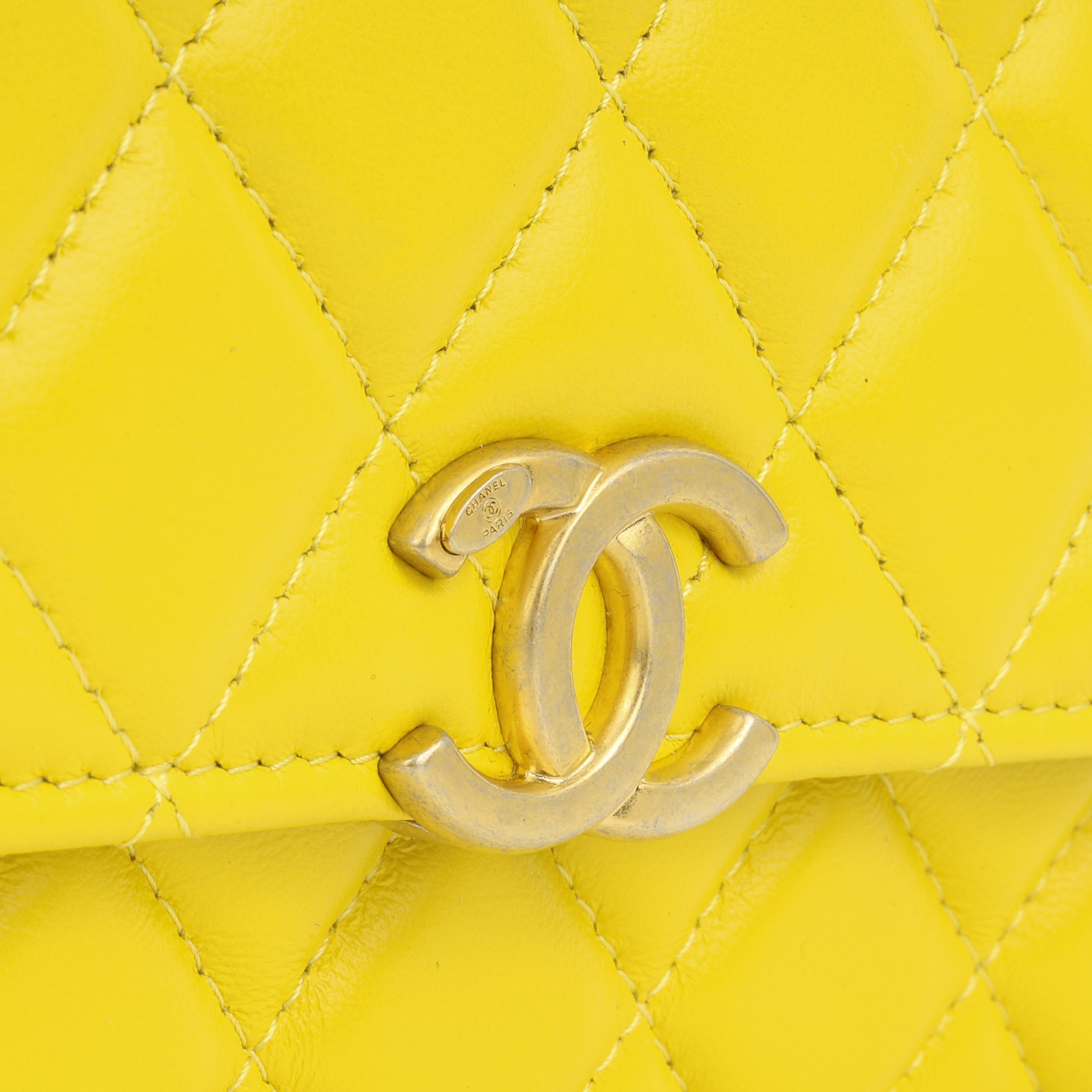 Chanel Seasonal Lacquer Chain Flap - Yellow