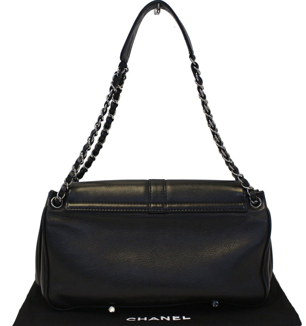 CHANEL Mademoiselle Lock Accordion Flap Caviar Medium Bag