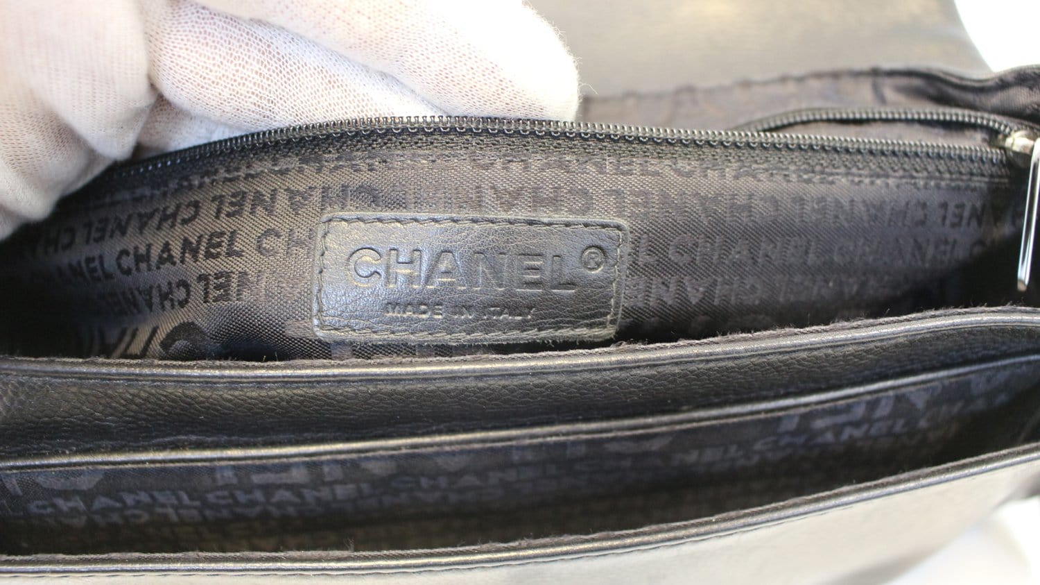 CHANEL Mademoiselle Lock Accordion Flap Caviar Medium Bag