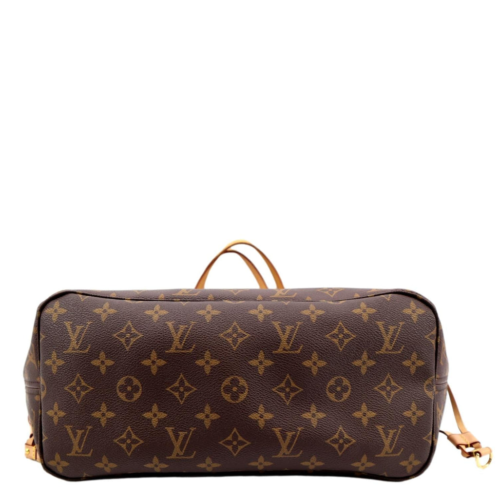 LOUIS VUITTON Neverfull MM Monogram Canvas Tote Bag Brown