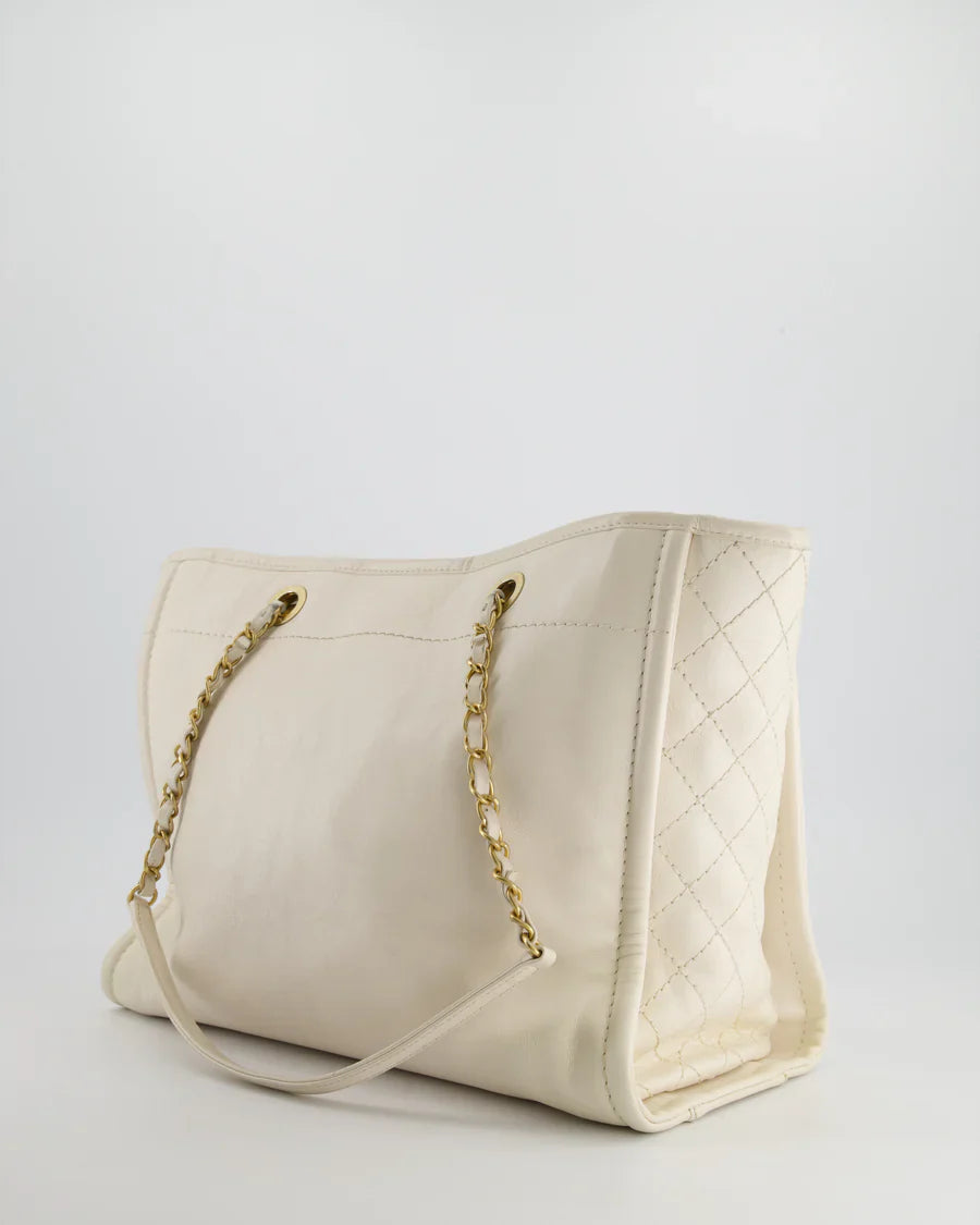 Chanel White Small Deauville Tote Calfskin 2020
