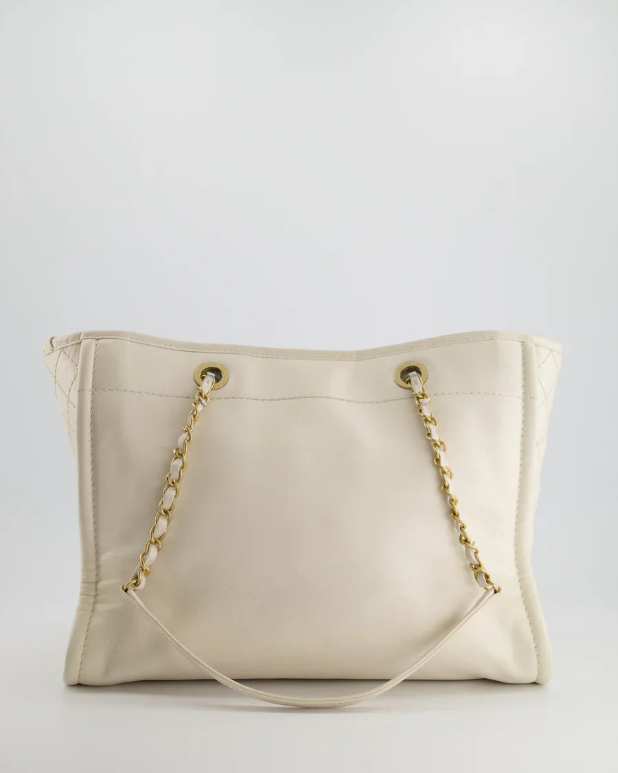 Chanel White Small Deauville Tote Calfskin 2020