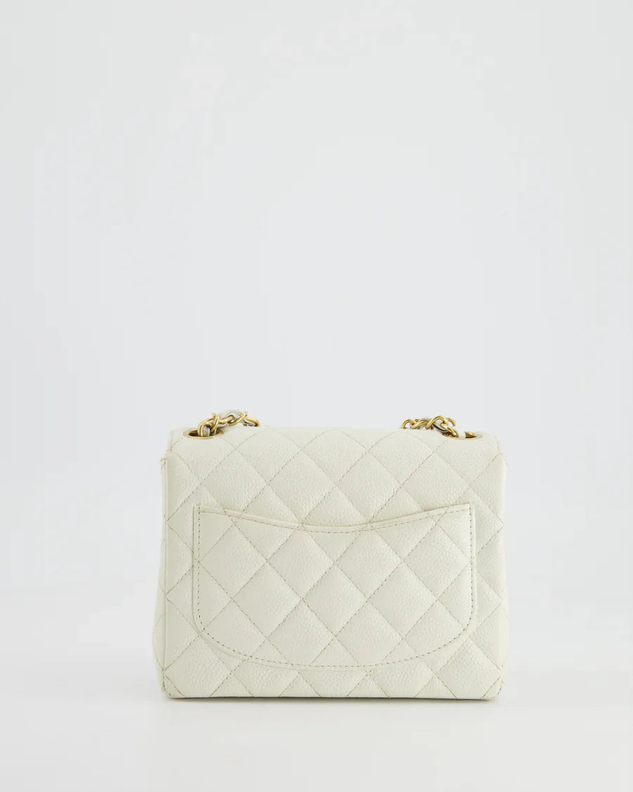 Chanel Vintage Mini Square Flap Caviar White 2004