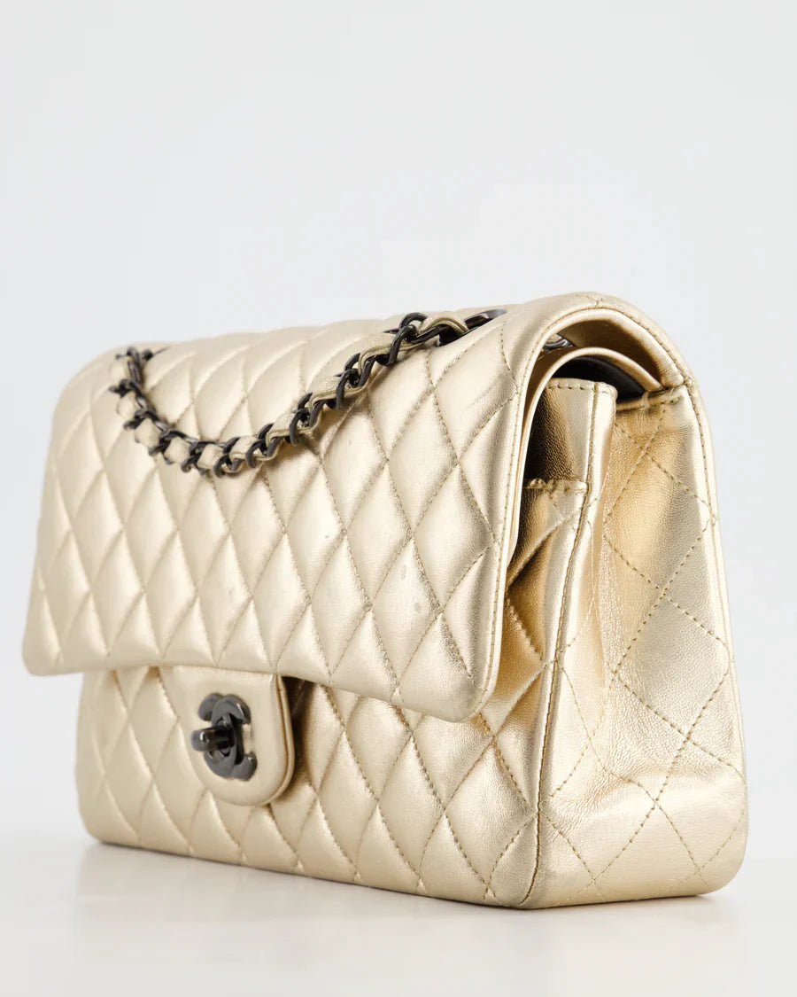 Chanel Classic Double Flap Medium Lamb Metallic Gold 2021