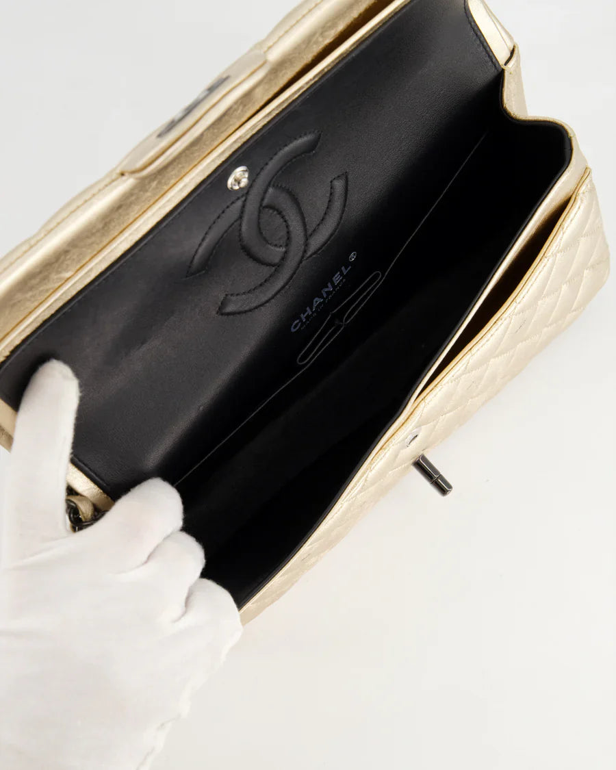 Chanel Classic Double Flap Medium Lamb Metallic Gold 2021