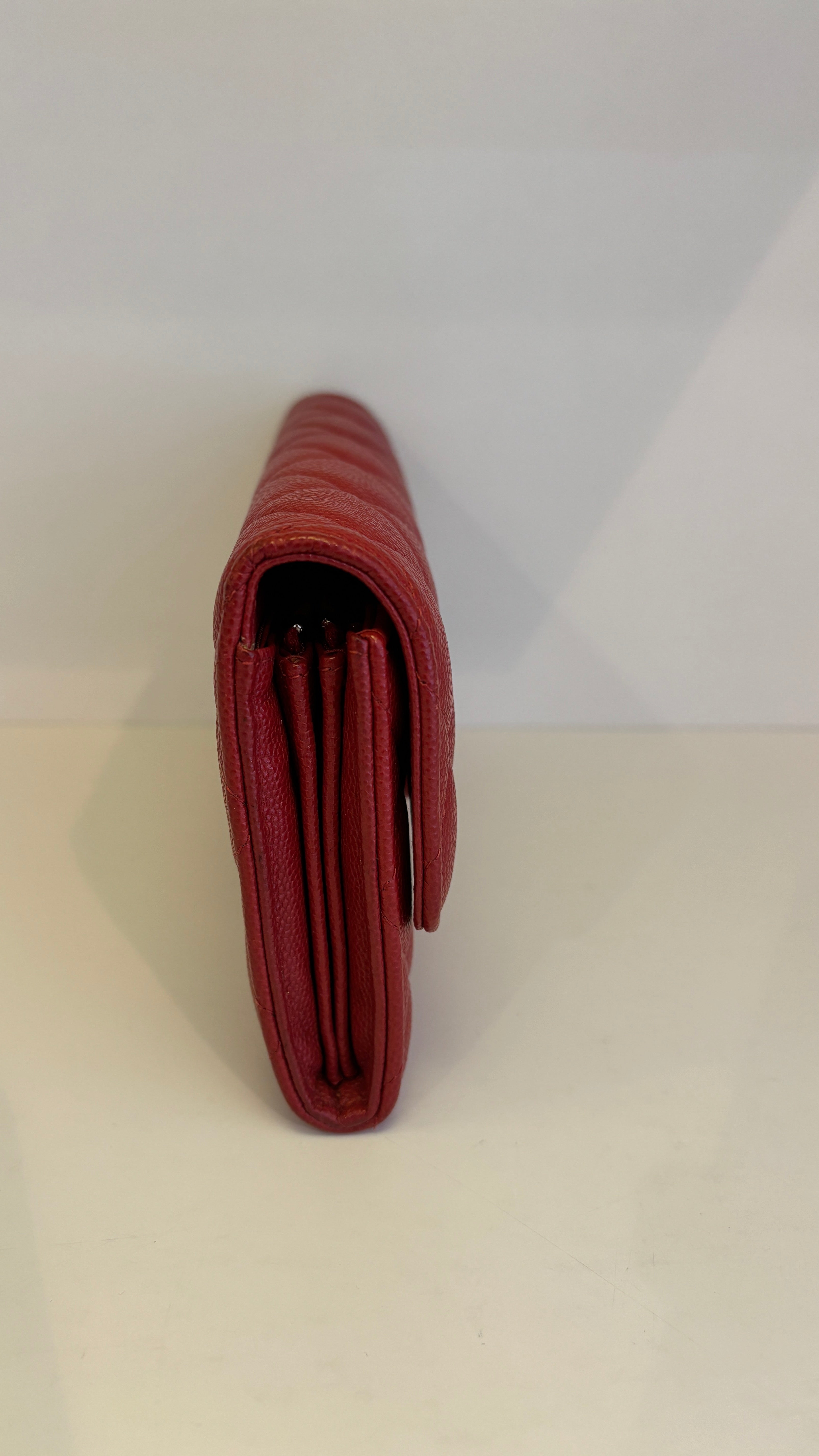 Chanel Classic Long Flap Wallet Caviar Red 2020