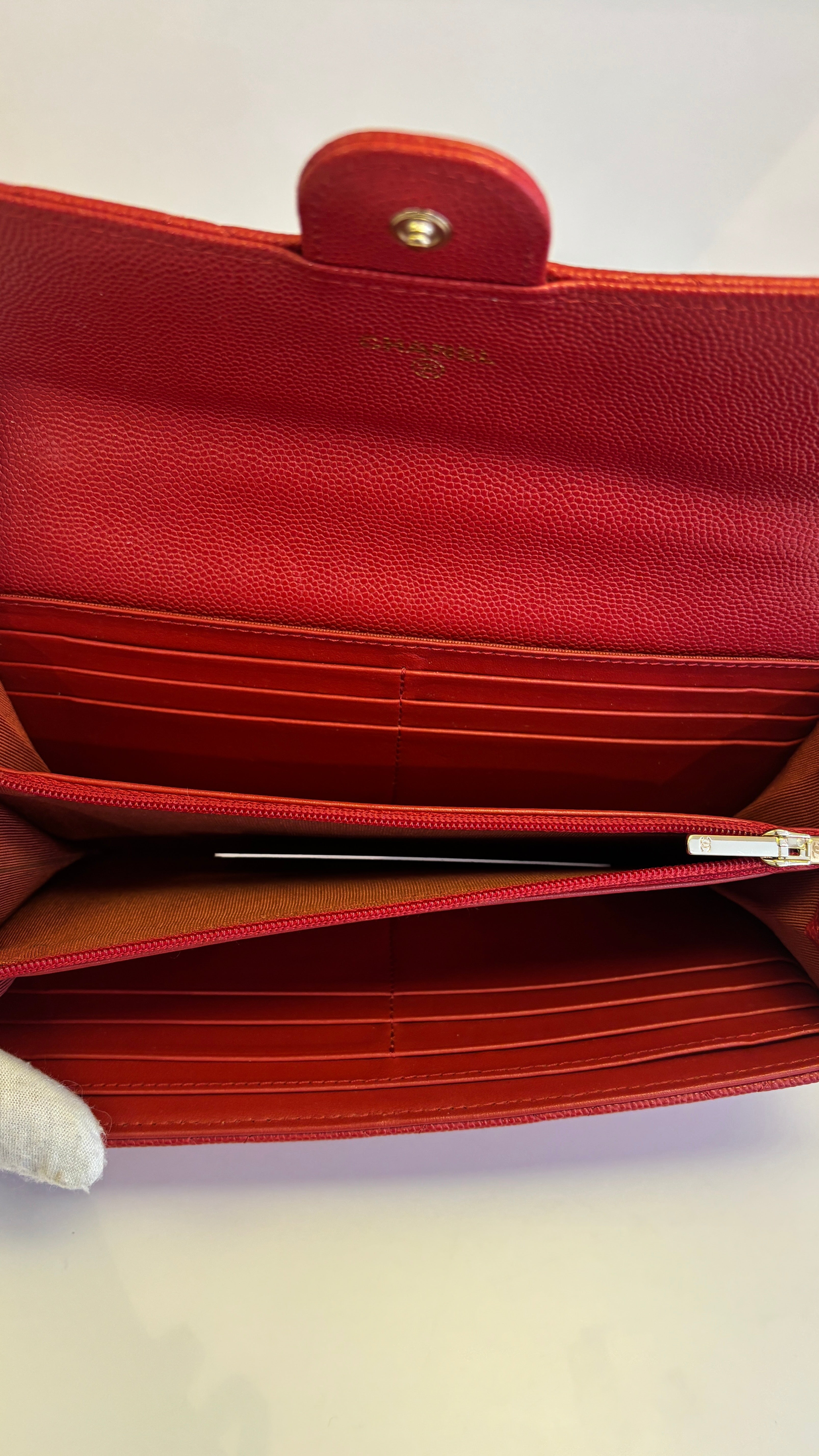 Chanel Classic Long Flap Wallet Caviar Red 2020
