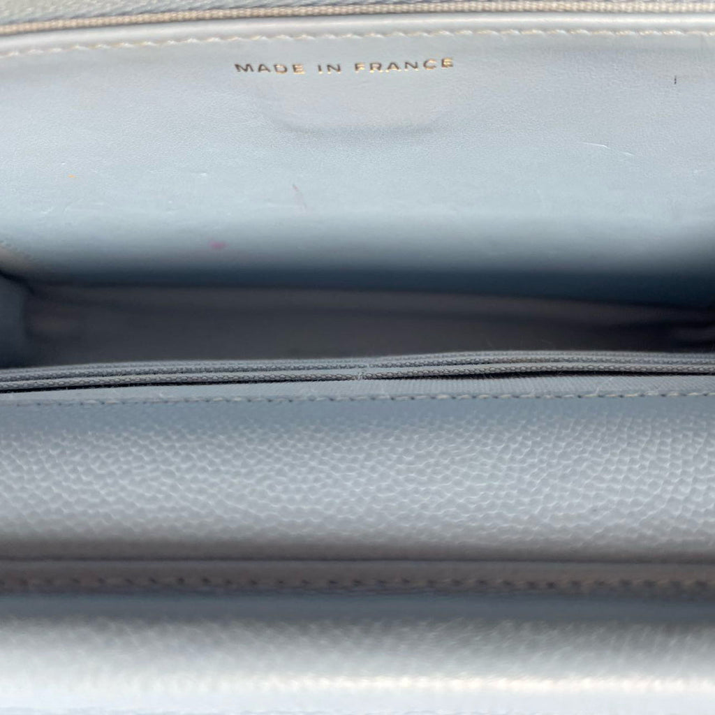 Chanel Classic Wallet on Chain Light Blue Caviar Leather Woc